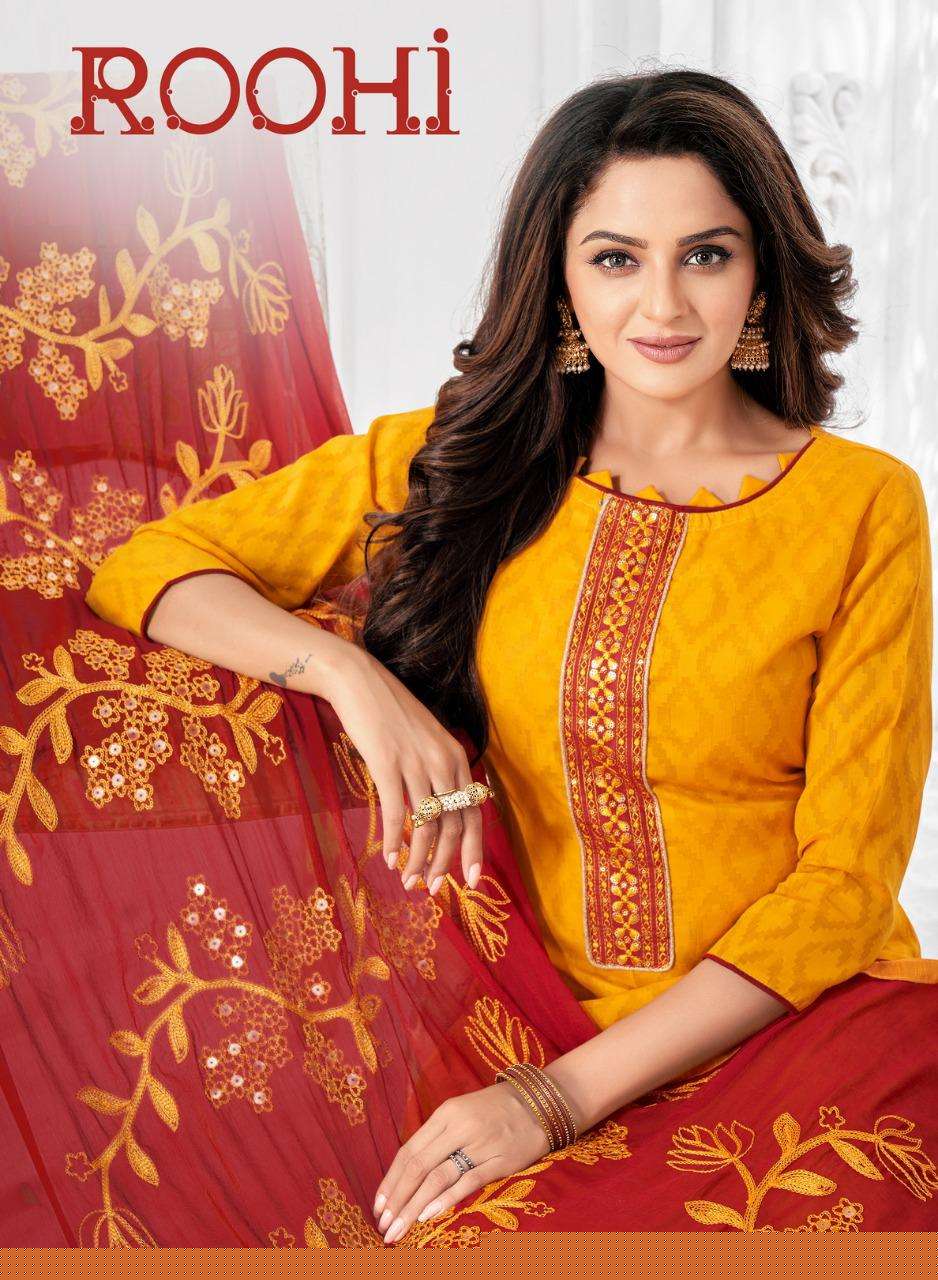 ROOHI BY SHAGUN TEX 1001 TO 1012 SERIES BEAUTIFUL STYLISH SUITS FANCY COLORFUL CASUAL WEAR & ETHNIC WEAR & READY TO WEAR LAKDA JACQUARD PRINTED DRESSES AT WHOLESALE PRICE