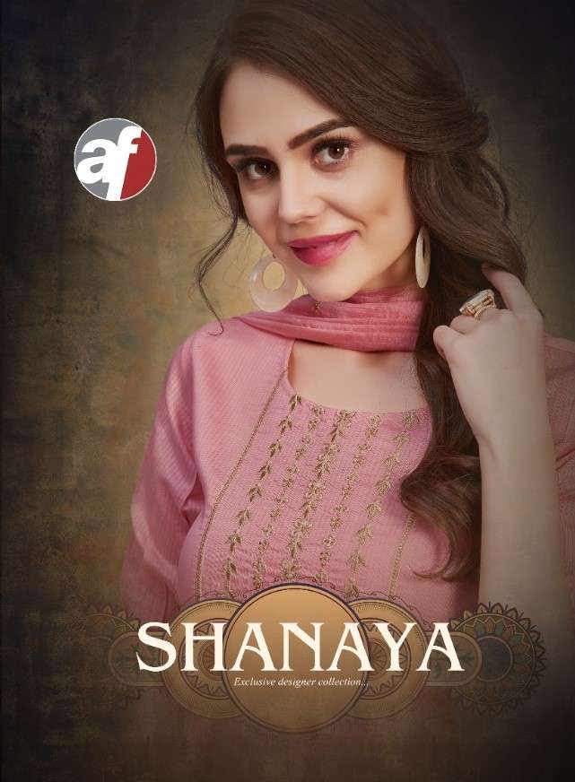SHANAYA BY A.F 1001 TO 1006 SERIES BEAUTIFUL SUITS COLORFUL STYLISH FANCY CASUAL WEAR & ETHNIC WEAR PURE COTTON EMBROIDERY DRESSES AT WHOLESALE PRICE
