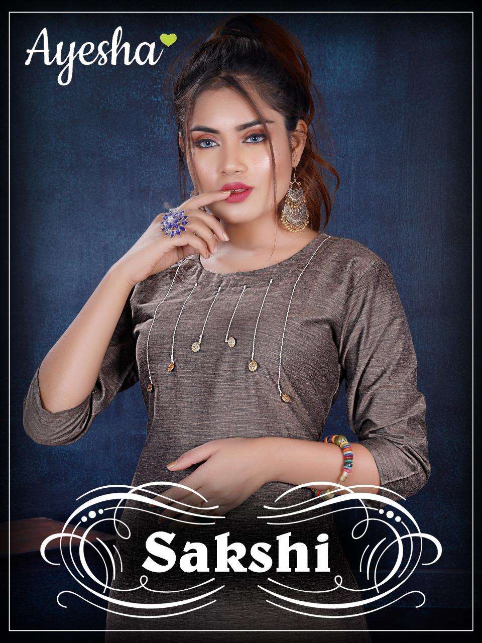 SAKSHI BY AYESHA 01 TO 08 SERIES DESIGNER STYLISH FANCY COLORFUL BEAUTIFUL PARTY WEAR & ETHNIC WEAR COLLECTION TWO TONE KURTIS AT WHOLESALE PRICE