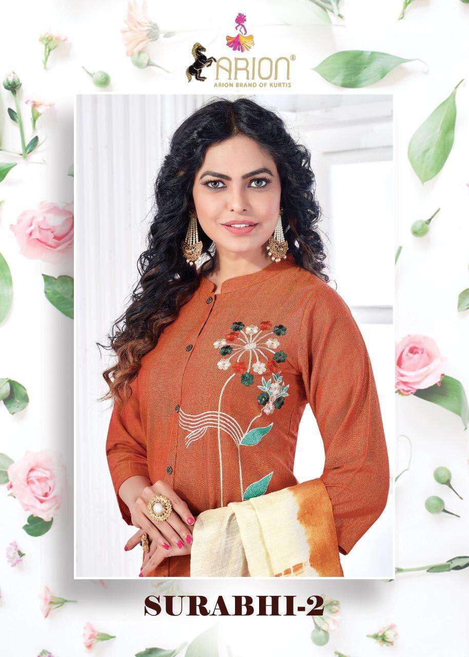 SURABHI VOL-2 BY ARION 1201 TO 1205 SERIES BEAUTIFUL SUITS COLORFUL STYLISH FANCY CASUAL WEAR & ETHNIC WEAR LINEN COTTON DRESSES AT WHOLESALE PRICE