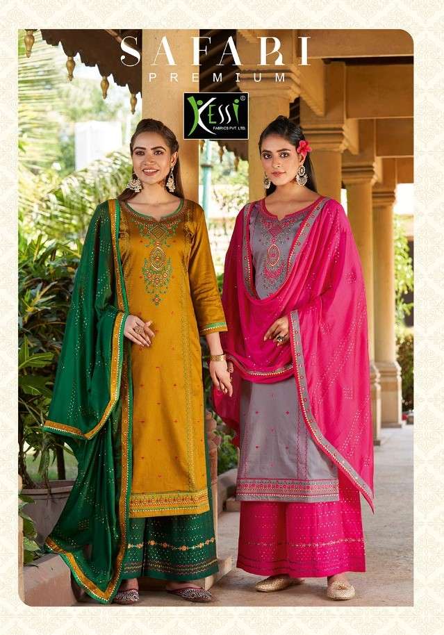 SAFARI PREMIUM BY KESSI FABRICS 5721 TO 5728 SERIES DESIGNER FESTIVE SUITS COLLECTION BEAUTIFUL STYLISH FANCY COLORFUL PARTY WEAR & OCCASIONAL WEAR JAM SILK EMBROIDERED DRESSES AT WHOLESALE PRICE