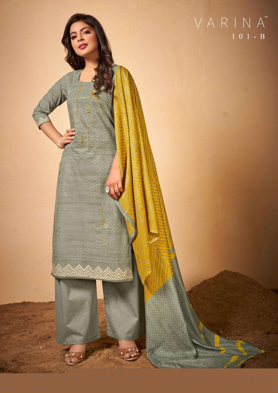 SHANAYA BY VARINA 101-A TO 101-D SERIES BEAUTIFUL SUITS COLORFUL STYLISH FANCY CASUAL WEAR & ETHNIC WEAR LAWN COTTON EMBROIDERED DRESSES AT WHOLESALE PRICE
