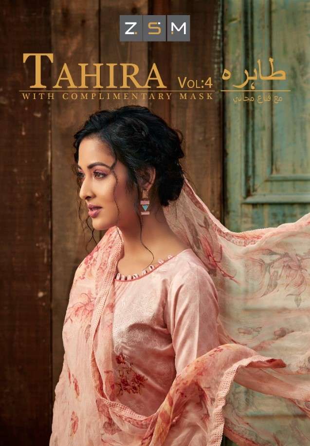 TAHIRA VOL-4 BY ZSM 4001 TO 4008 SERIES BEAUTIFUL SUITS COLORFUL STYLISH FANCY CASUAL WEAR & ETHNIC WEAR JAM SATIN DIGITAL PRINT EMBROIDERED DRESSES AT WHOLESALE PRICE