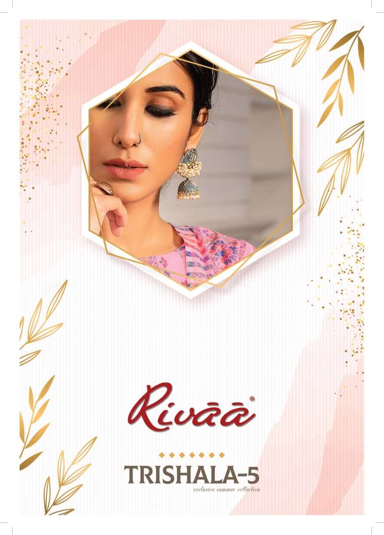TRISHALA VOL-5 BY RIVAA 1973-A TO 1976-B SERIES BEAUTIFUL SUITS COLORFUL STYLISH FANCY CASUAL WEAR & ETHNIC WEAR PURE COTTON PRINT DRESSES AT WHOLESALE PRICE