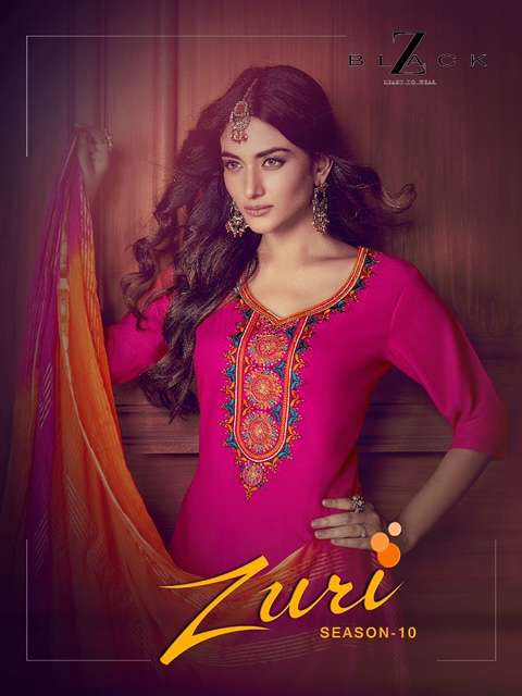 ZURI VOL-10 BY Z BLACK 10001 TO 10006 SERIES DESIGNER BEAUTIFUL COLORFUL STYLISH FANCY CASUAL WEAR & ETHNIC WEAR & READY TO WEAR RAYON EMBROIDERED DRESSES AT WHOLESALE PRICE