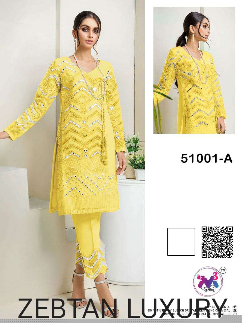 ZEBTAN LUXURY BY M3 FASHION 51001-A TO 51001-C SERIES PAKISTANI SUITS BEAUTIFUL FANCY COLORFUL STYLISH PARTY WEAR & OCCASIONAL WEAR FAUX GEORGETTE EMBROIDERED DRESSES AT WHOLESALE PRICE