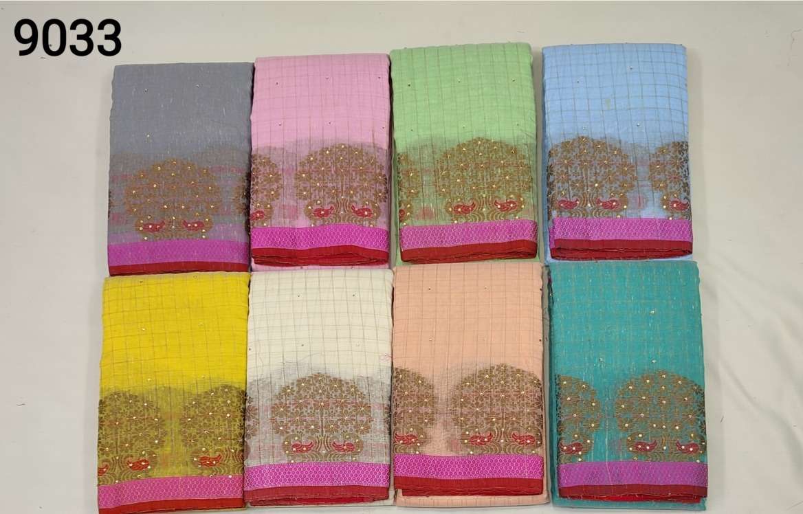 AROHI-9033 BY SITKA 9033-A TO 9033-H SERIES INDIAN TRADITIONAL WEAR COLLECTION BEAUTIFUL STYLISH FANCY COLORFUL PARTY WEAR & OCCASIONAL WEAR COTTON SILK PRINTED SAREES AT WHOLESALE PRICE