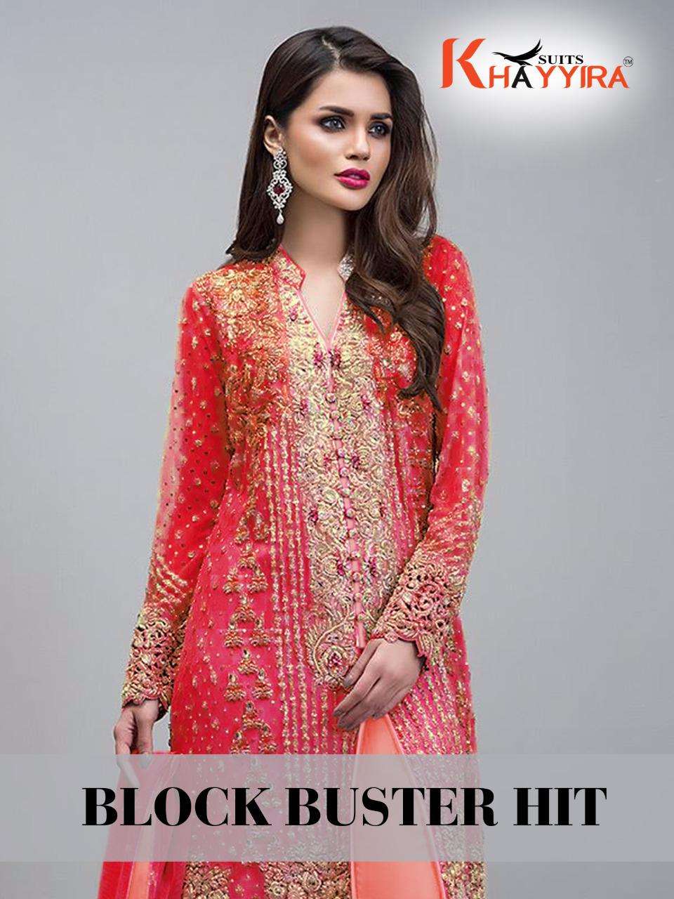 BLOCK BUSTER HITS BY KHAYYIRA 1053-F TO 1053-I SERIES BEAUTIFUL PAKISTANI SUITS COLORFUL STYLISH FANCY CASUAL WEAR & ETHNIC WEAR HEAVY GEORGETTE WITH EMBROIDERY DRESSES AT WHOLESALE PRICE