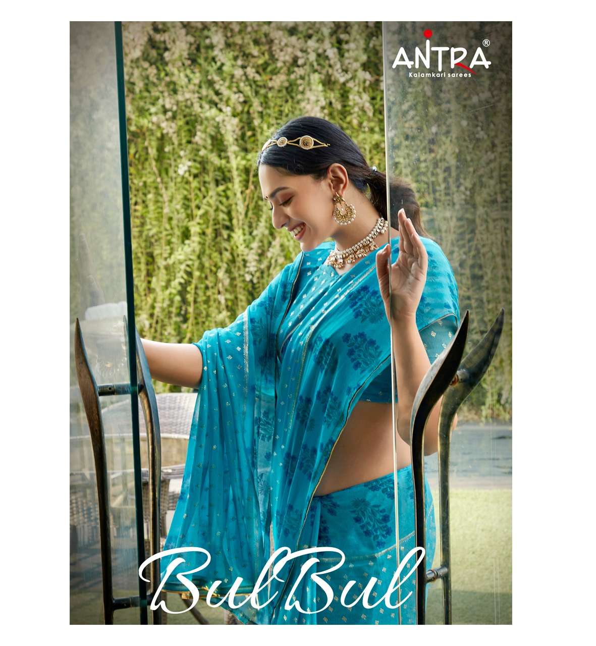 BUL BUL BY ANTRA 73701 TO 73710 SERIES INDIAN TRADITIONAL WEAR COLLECTION BEAUTIFUL STYLISH FANCY COLORFUL PARTY WEAR & OCCASIONAL WEAR GEORGETTE FOIL PRINT SAREES AT WHOLESALE PRICE