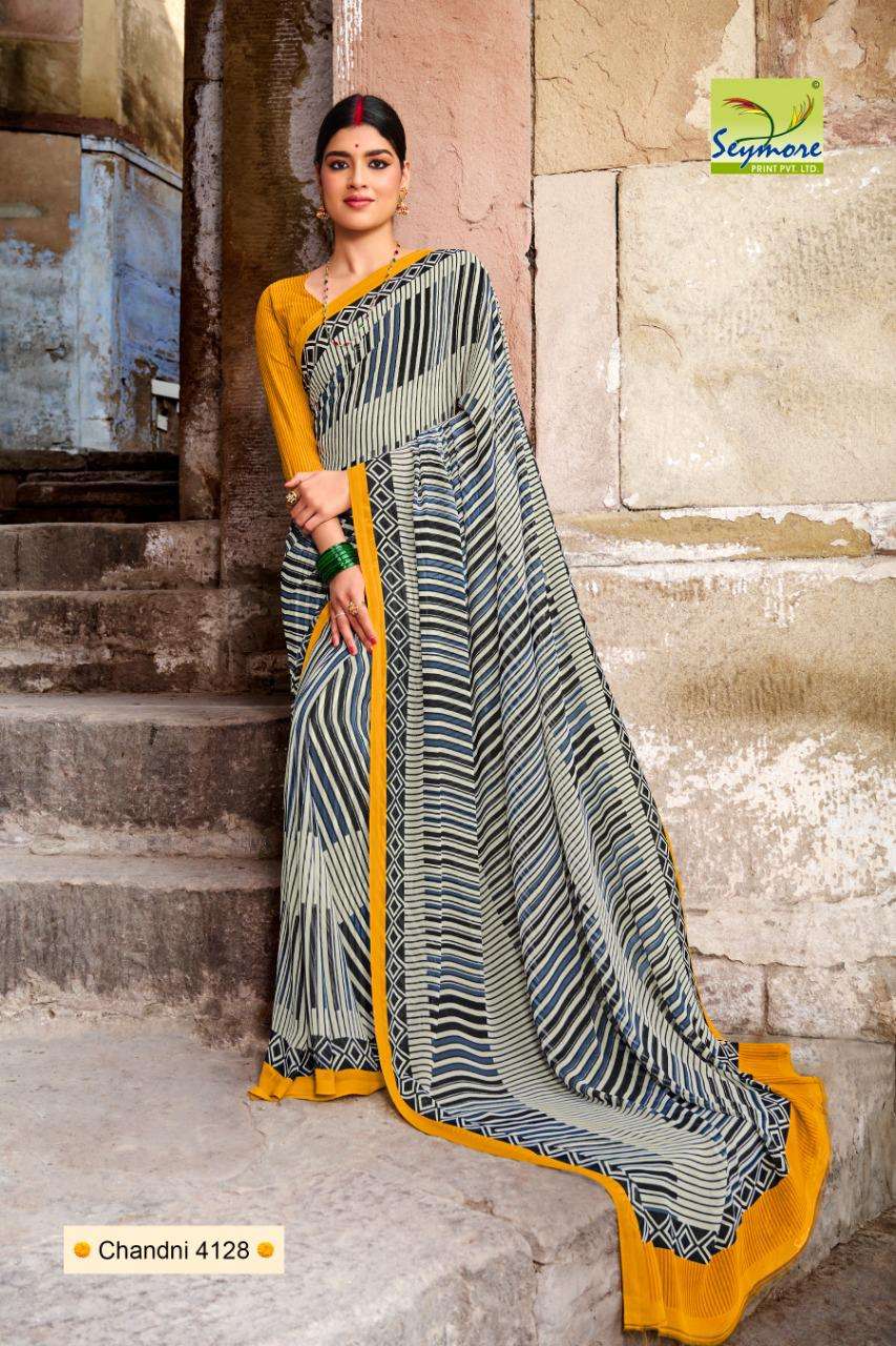 CHANDNI VOL-19 BY SEYMORE INDIAN TRADITIONAL WEAR COLLECTION BEAUTIFUL STYLISH FANCY COLORFUL PARTY WEAR & OCCASIONAL WEAR GEORGETTE PRINT SAREES AT WHOLESALE PRICE