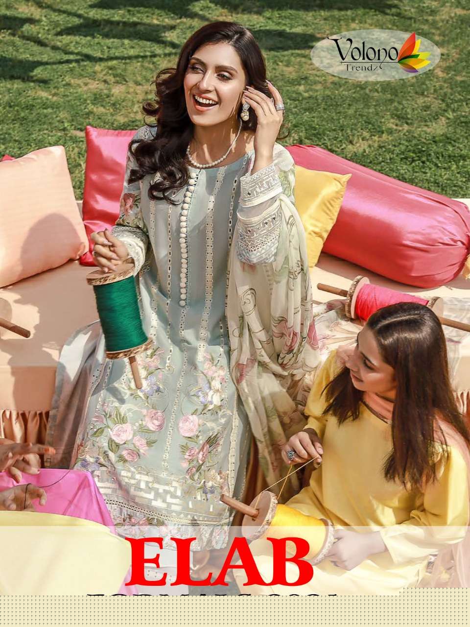 ELAB FORMALS-2021 BY VOLONO TRENDZ 7001 TO 7004 SERIES BEAUTIFUL PAKISTANI SUITS COLORFUL STYLISH FANCY CASUAL WEAR & ETHNIC WEAR PURE CAMBRIC EMBROIDERY DRESSES AT WHOLESALE PRICE