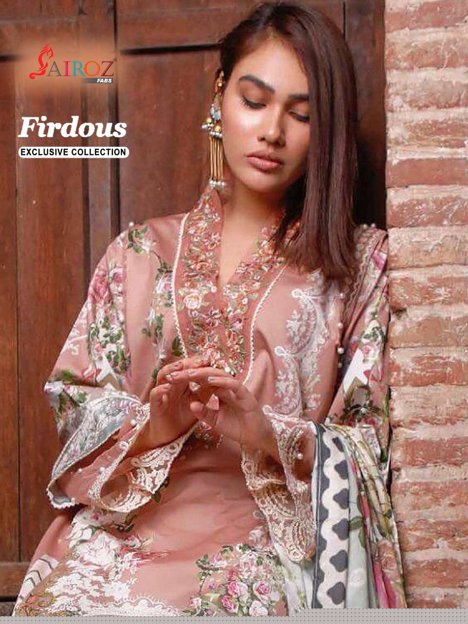 FIRDOUS EXCLUSIVE COLLECTION VOL-2 BY SAIROZ FABS 1007 TO 1008 SERIES BEAUTIFUL SUITS STYLISH FANCY COLORFUL PARTY WEAR & OCCASIONAL WEAR COTTON DIGITAL PRINT WITH EMBROIDERY DRESSES AT WHOLESALE PRICE