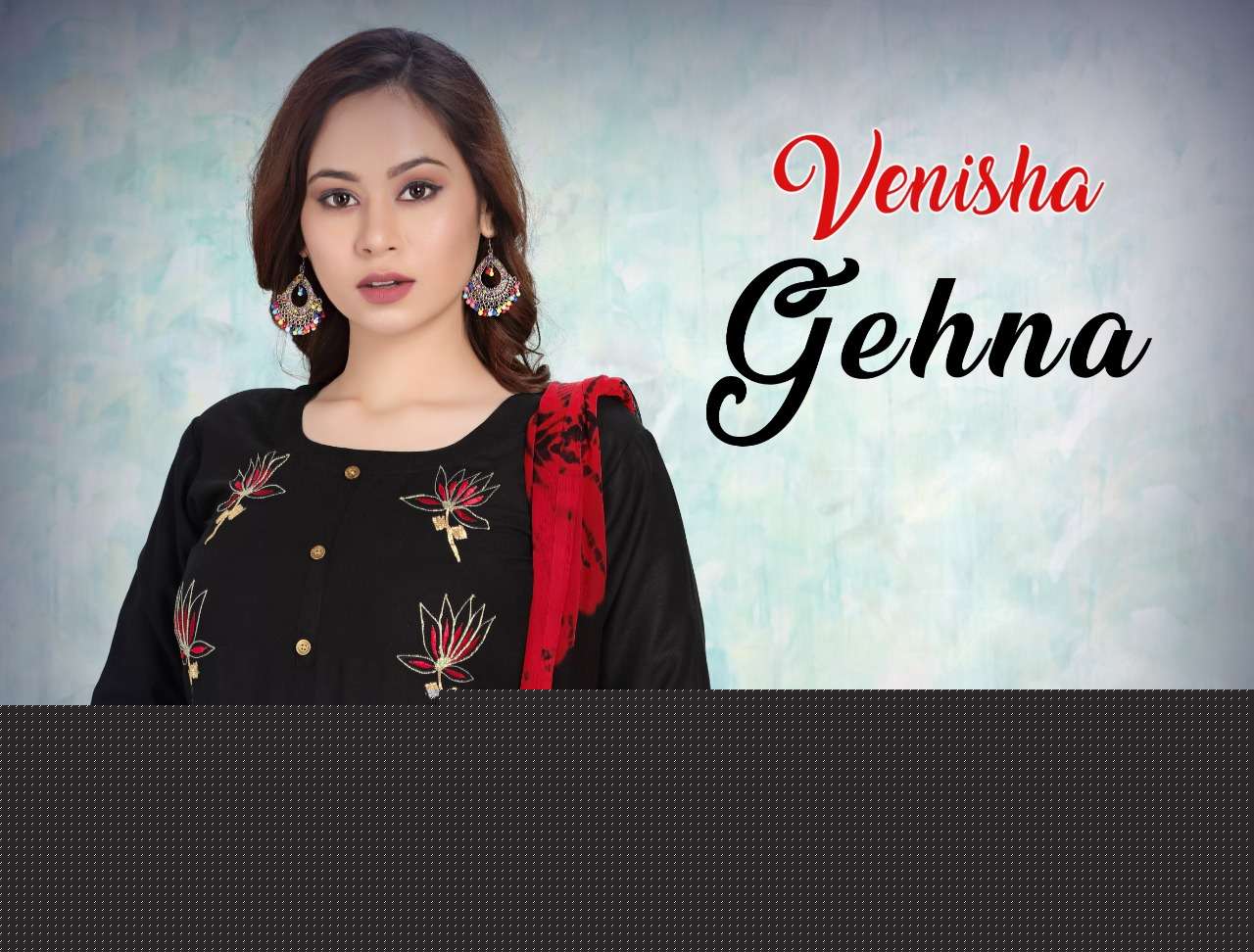 GEHNA BY VENISHA 701 TO 706 SERIES BEAUTIFUL SUITS COLORFUL STYLISH FANCY CASUAL WEAR & ETHNIC WEAR RAYON EMBROIDERED DRESSES AT WHOLESALE PRICE