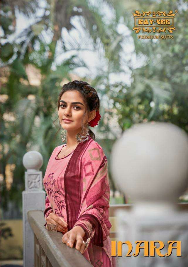INARA BY KAY VEE 1601 TO 1608 SERIES BEAUTIFUL SUITS COLORFUL STYLISH FANCY CASUAL WEAR & ETHNIC WEAR PURE GLACE COTTON DIGITAL PRINT EMBROIDERED DRESSES AT WHOLESALE PRICE