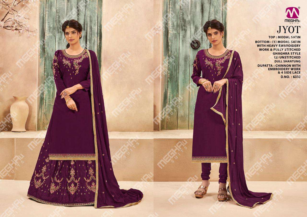 JYOT BY MEGHALI 6333 TO 6336 SERIES BEAUTIFUL SUITS COLORFUL STYLISH FANCY CASUAL WEAR & ETHNIC WEAR GEORGETTE EMBROIDERED DRESSES AT WHOLESALE PRICE