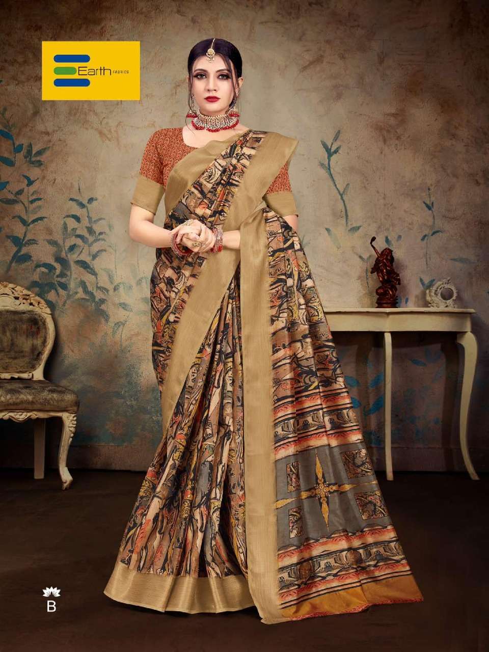 KOHINOOR BY EARTH A TO F SERIES INDIAN TRADITIONAL WEAR COLLECTION BEAUTIFUL STYLISH FANCY COLORFUL PARTY WEAR & OCCASIONAL WEAR FANCY SAREES AT WHOLESALE PRICE