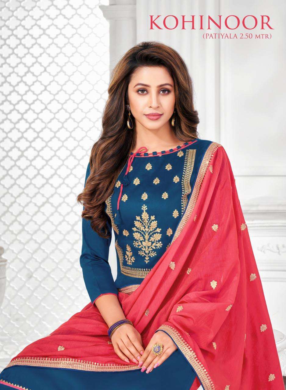 KOHINOOR BY SHAGUN 1001 TO 1012 SERIES DESIGNER SUITS BEAUTIFUL FANCY COLORFUL STYLISH PARTY WEAR & OCCASIONAL WEAR JAM SATIN CODING WORK DRESSES AT WHOLESALE PRICE