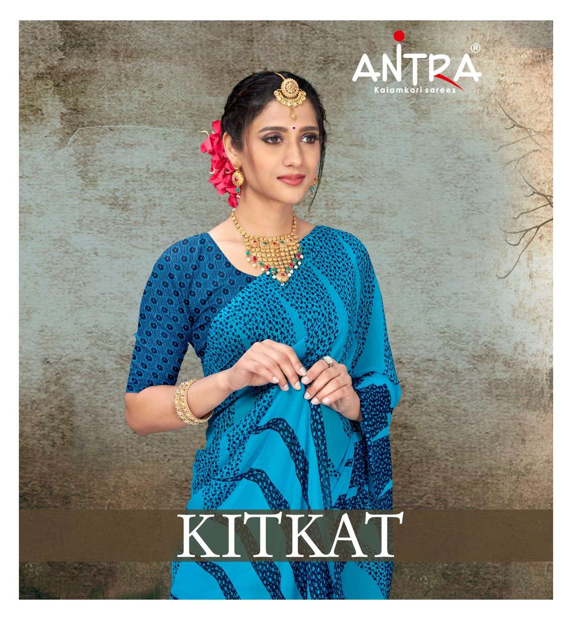 KITKAT BY ANTRA 73921 TO 73928 SERIES INDIAN TRADITIONAL WEAR COLLECTION BEAUTIFUL STYLISH FANCY COLORFUL PARTY WEAR & OCCASIONAL WEAR WEIGHTLESS SAREES AT WHOLESALE PRICE
