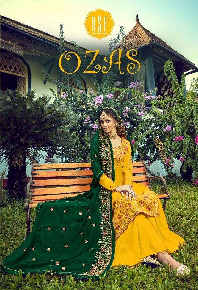 OZAS BY RIDDHI SIDDHI FASHION 18401 TO 18406 SERIES BEAUTIFUL STYLISH SHARARA SUITS FANCY COLORFUL CASUAL WEAR & ETHNIC WEAR & READY TO WEAR PURE SATIN GEORGETTE EMBROIDERED DRESSES AT WHOLESALE PRICE