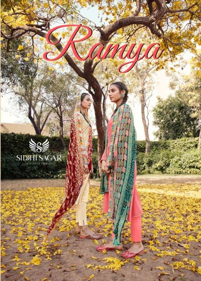 RAMYA BY SIDDHI SAGAR 23101 TO 23108 SERIES BEAUTIFUL SUITS COLORFUL STYLISH FANCY CASUAL WEAR & ETHNIC WEAR PURE CAMBRIC PRINT EMBROIDERED DRESSES AT WHOLESALE PRICE