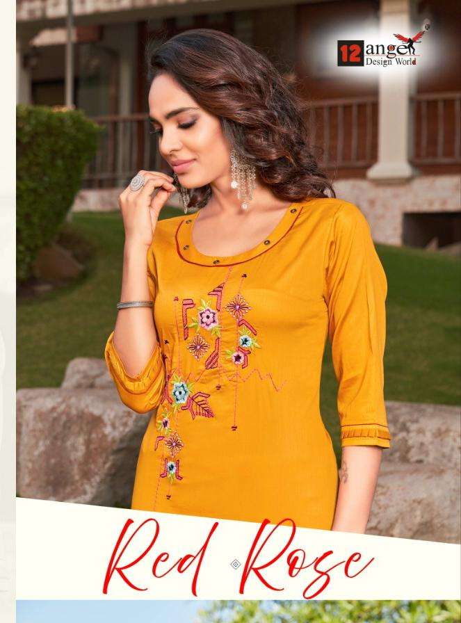 RED ROSE BY 12 ANGEL 2001 TO 2006 SERIES DESIGNER STYLISH FANCY COLORFUL BEAUTIFUL PARTY WEAR & ETHNIC WEAR COLLECTION HEAVY COTTON JAM KURTIS AT WHOLESALE PRICE