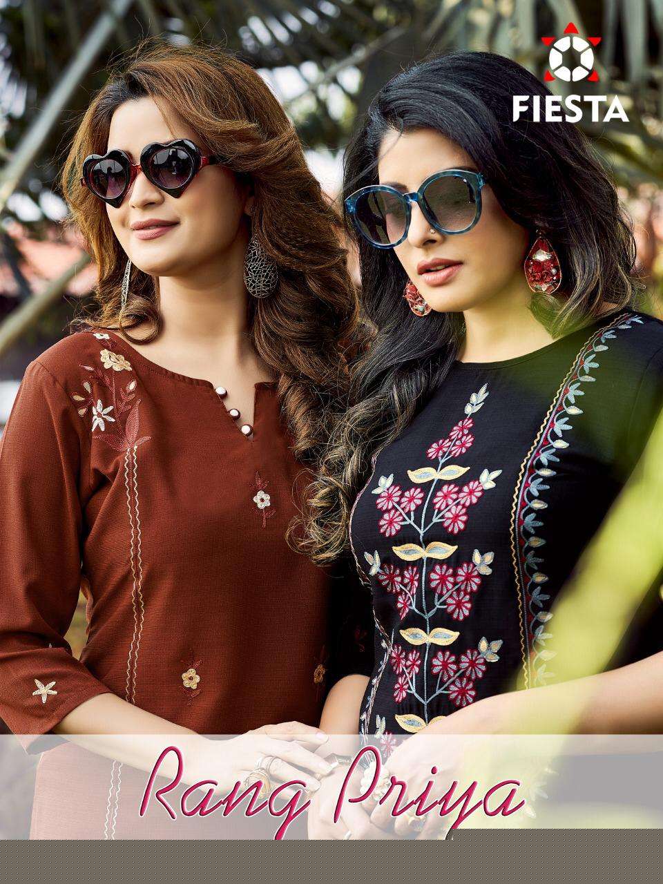 RANG PRIYA BY FIESTA 50001 TO 50007 SERIES DESIGNER STYLISH FANCY COLORFUL BEAUTIFUL PARTY WEAR & ETHNIC WEAR COLLECTION MODAL EMBROIDERY KURTIS AT WHOLESALE PRICE