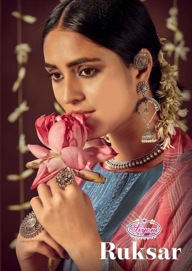 RUKSAR BY SIYONI 8001 TO 8008 SERIES BEAUTIFUL SUITS COLORFUL STYLISH FANCY CASUAL WEAR & ETHNIC WEAR PURE HEAVY JAM COTTON PRINT WITH EMBROIDERY WORK DRESSES AT WHOLESALE PRICE