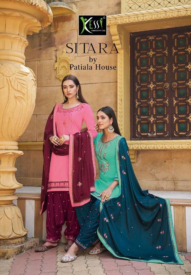 SITARA BY PATIALA HOUSE BY KESSI FABRICS 5831 TO 5838 SERIES BEAUTIFUL STYLISH SUITS FANCY COLORFUL CASUAL WEAR & ETHNIC WEAR & READY TO WEAR JAM SILK WITH WORK DRESSES AT WHOLESALE PRICE
