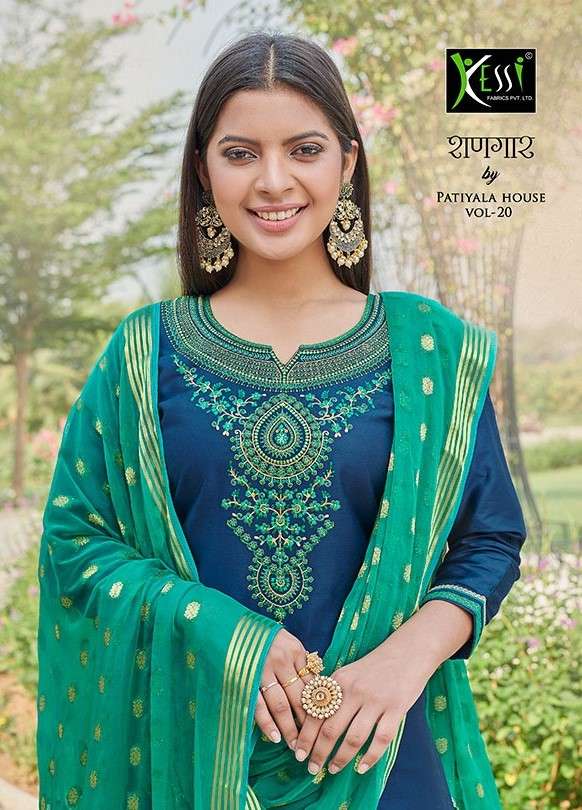 SHANGAR BY PATIYALA HOUSE VOL-20 BY KESSI FABRICS 5851 TO 5858 SERIES BEAUTIFUL COLORFUL STYLISH PRETTY PARTY WEAR CASUAL WEAR OCCASIONAL WEAR JAM SILK WITH EMBROIDERY DRESSES AT WHOLESALE PRICE