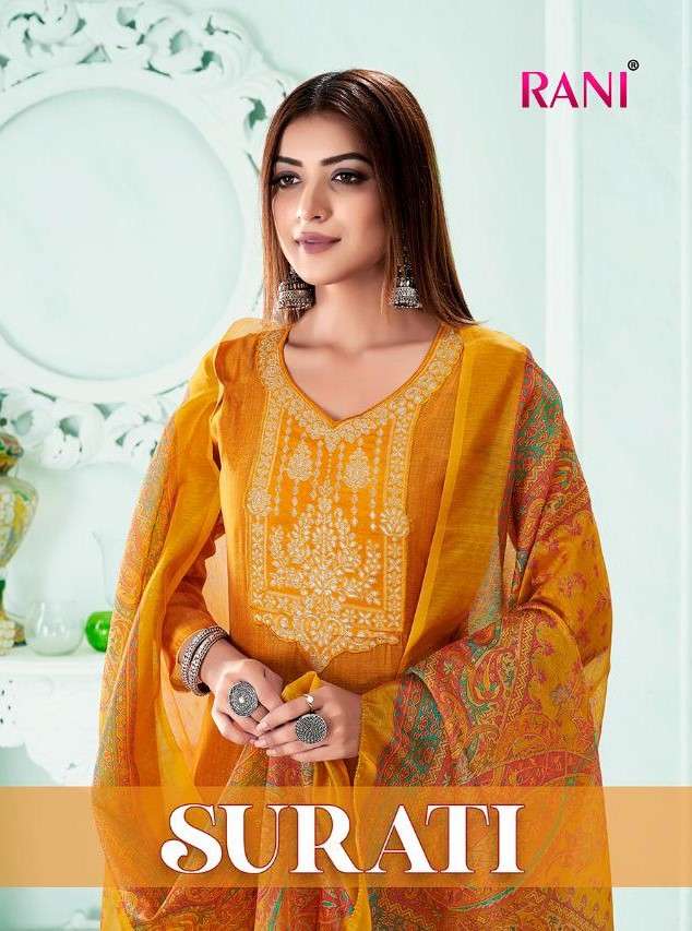 SURATI BY RANI TRENDZ 1545 TO 1555 SERIES BEAUTIFUL SUITS COLORFUL STYLISH FANCY CASUAL WEAR & ETHNIC WEAR MODAL CHANDERI DRESSES AT WHOLESALE PRICE