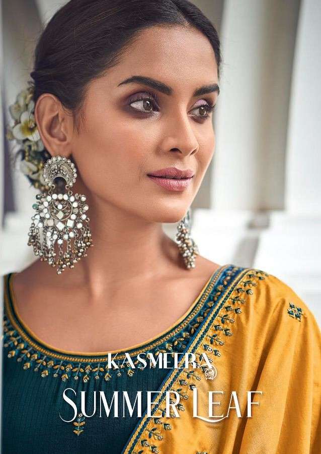 SUMMER LEAF BY KASMEERA 2007 TO 2014 SERIES BEAUTIFUL SUITS STYLISH FANCY COLORFUL PARTY WEAR & OCCASIONAL WEAR SPARKLE SILK EMBROIDERED DRESSES AT WHOLESALE PRICE