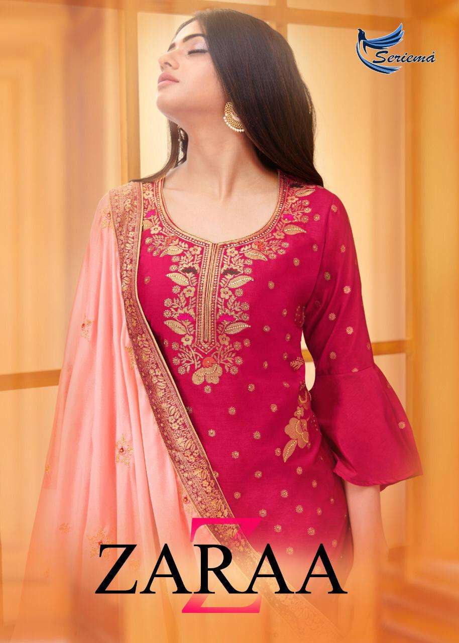 ZARAA BY SPARROW 1001 TO 1006 SERIES BEAUTIFUL STYLISH SHARARA SUITS FANCY COLORFUL CASUAL WEAR & ETHNIC WEAR & READY TO WEAR VISCOSE DOLA JACQUARD DRESSES AT WHOLESALE PRICE