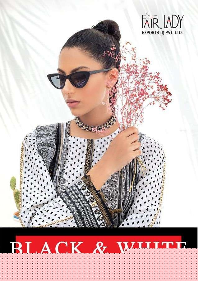 BLACK AND WHITE BY FAIR LADY 18001 TO 18006 SERIES BEAUTIFUL SUITS COLORFUL STYLISH FANCY CASUAL WEAR & ETHNIC WEAR LAWN COTTON PRINT WITH EMBROIDERY DRESSES AT WHOLESALE PRICE