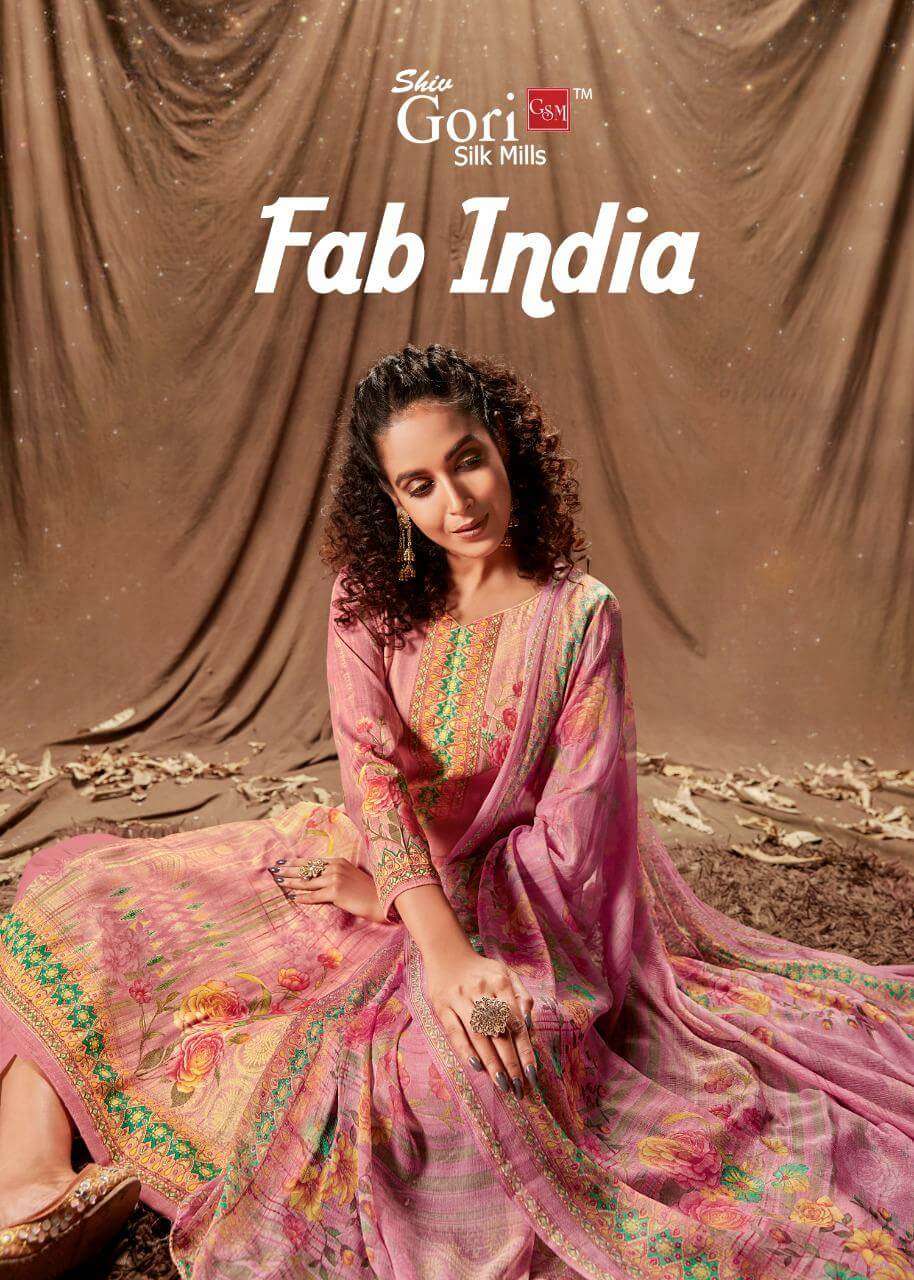 FAB INDIA BY SHIV GORI SILK MILLS 1001 TO 1010 SERIES BEAUTIFUL SUITS COLORFUL STYLISH FANCY CASUAL WEAR & ETHNIC WEAR KHADI COTTON DIGITAL PRINT DRESSES AT WHOLESALE PRICE