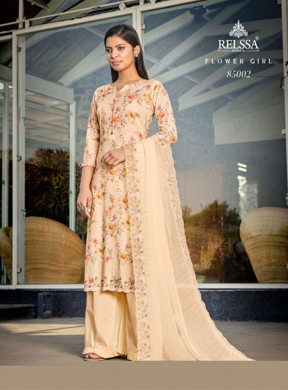 FLOWER GIRL BY RELSSA 85001 TO 85006 SERIES BEAUTIFUL SUITS COLORFUL STYLISH FANCY CASUAL WEAR & ETHNIC WEAR COTTON DRESSES AT WHOLESALE PRICE