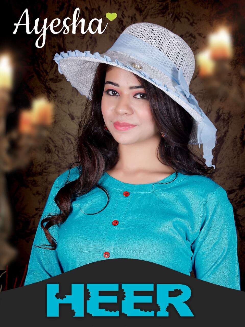 HEER BY AYESHA 01 TO 06 SERIES DESIGNER STYLISH FANCY COLORFUL BEAUTIFUL PARTY WEAR & ETHNIC WEAR COLLECTION RAYON FLEX WITH HANDWORK KURTIS AT WHOLESALE PRICE