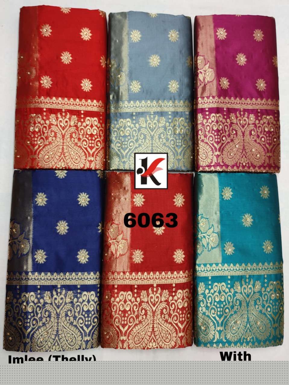 IMLEE 6063 BY KODAS 6063-A TO 6063-F SERIES INDIAN TRADITIONAL WEAR COLLECTION BEAUTIFUL STYLISH FANCY COLORFUL PARTY WEAR & OCCASIONAL WEAR SILK SAREES AT WHOLESALE PRICE
