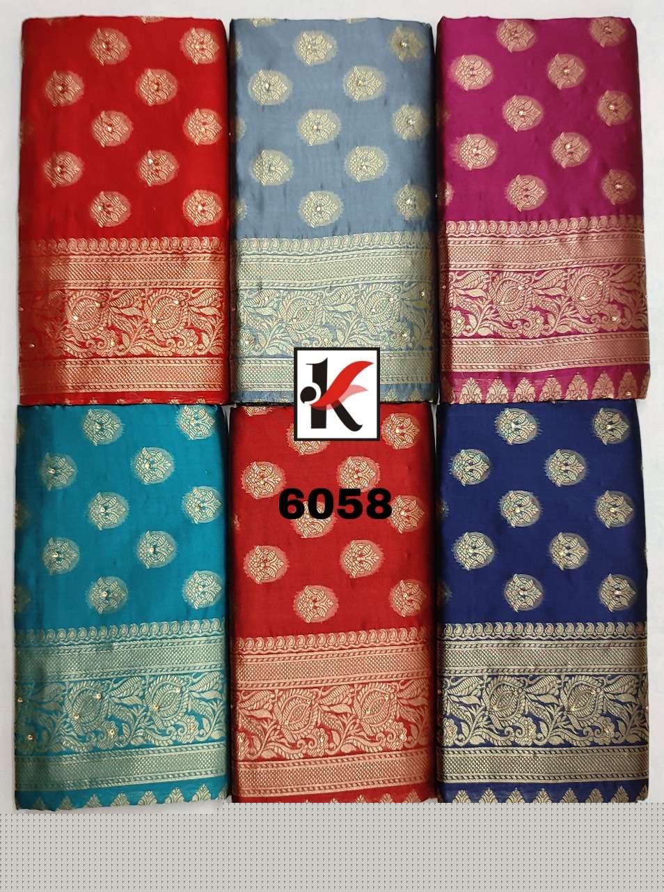 IMLEE 6058 BY KODAS 6058-A TO 6058-F SERIES INDIAN TRADITIONAL WEAR COLLECTION BEAUTIFUL STYLISH FANCY COLORFUL PARTY WEAR & OCCASIONAL WEAR SILK SAREES AT WHOLESALE PRICE