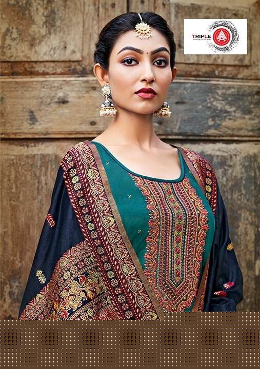 KISMAT BY TRIPLE AAA 641 TO 646 SERIES BEAUTIFUL SUITS COLORFUL STYLISH FANCY CASUAL WEAR & ETHNIC WEAR JAM SILK EMBROIDERED DRESSES AT WHOLESALE PRICE