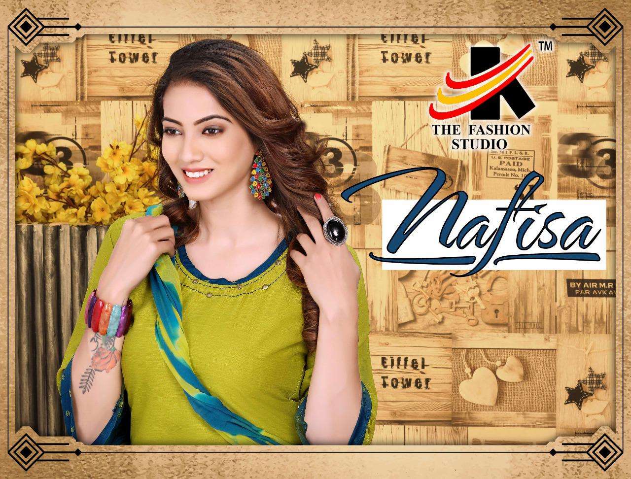 NAFISA BY THE FASHION STUDIO 31 TO 38 SERIES BEAUTIFUL STYLISH SHARARA SUITS FANCY COLORFUL CASUAL WEAR & ETHNIC WEAR & READY TO WEAR HEAVY RAYON EMBROIDERED DRESSES AT WHOLESALE PRICE