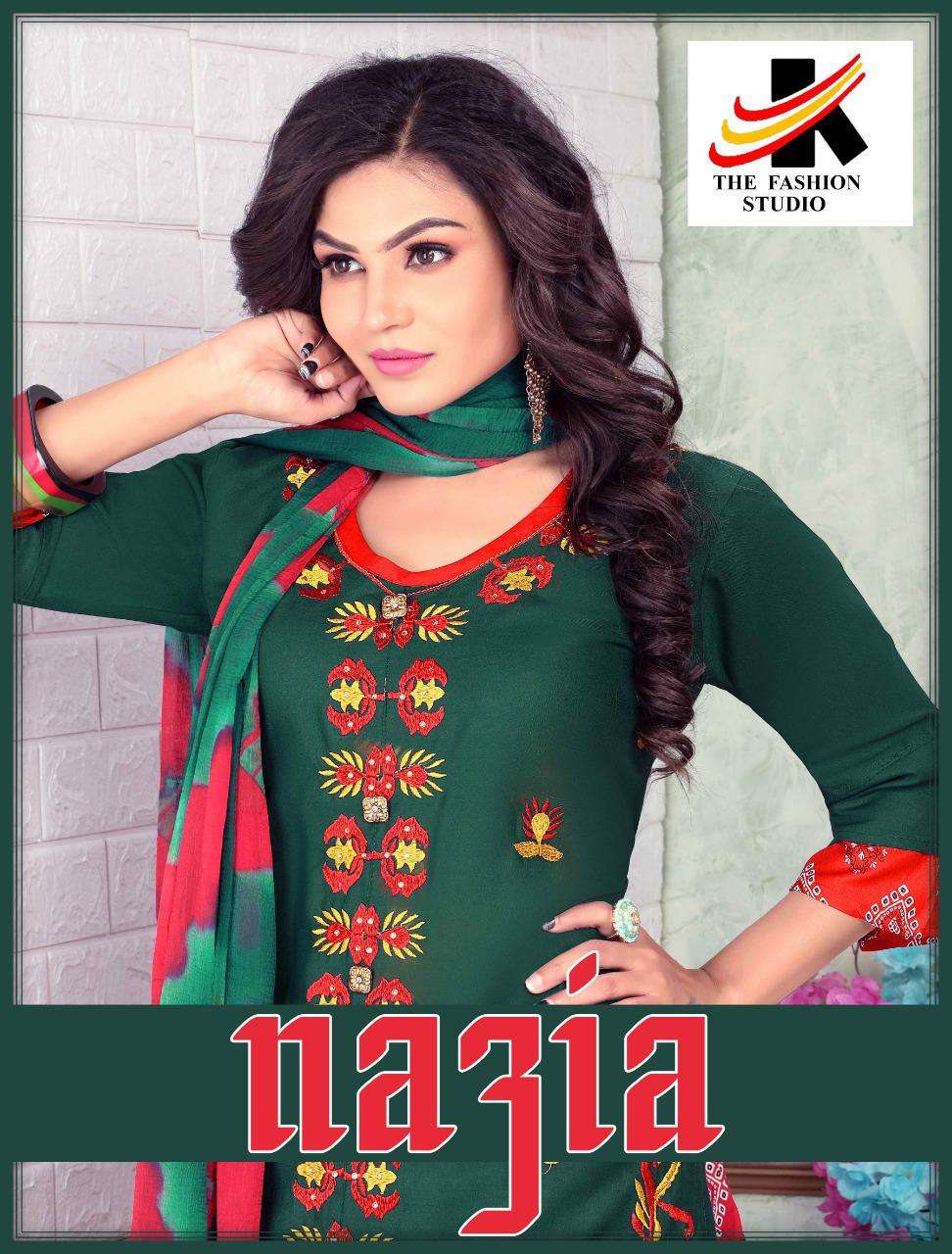 NAZIA BY THE FASHION STUDIO 101 TO 106 SERIES BEAUTIFUL SUITS COLORFUL STYLISH FANCY CASUAL WEAR & ETHNIC WEAR HEAVY RAYON EMBROIDERED DRESSES AT WHOLESALE PRICE