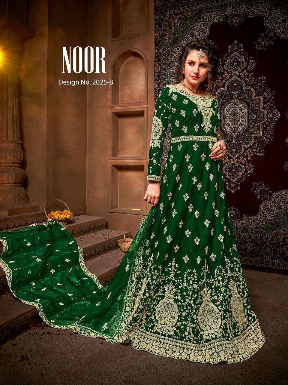 NOOR BY AVIGHAYA 2025-A TO 2025-D SERIES BEAUTIFUL STYLISH ANARKALI SUITS FANCY COLORFUL CASUAL WEAR & ETHNIC WEAR & READY TO WEAR NET EMBROIDERED DRESSES AT WHOLESALE PRICE