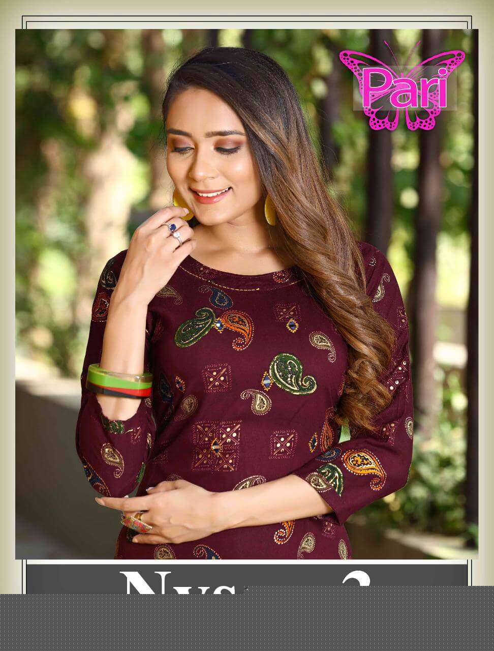 NYSAA VOL-3 BY PARI 3001 TO 3008 SERIES DESIGNER STYLISH FANCY COLORFUL BEAUTIFUL PARTY WEAR & ETHNIC WEAR COLLECTION RAYON FOIL PRINT KURTIS AT WHOLESALE PRICE