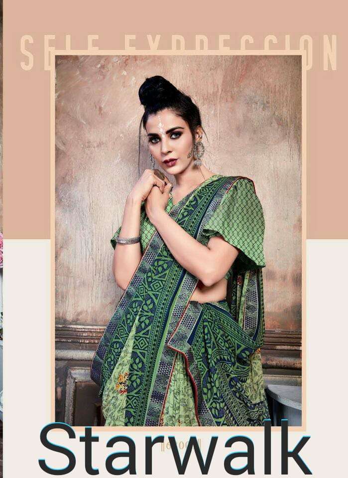STARWALK BY RACHANA 68001 TO 68010 SERIES INDIAN TRADITIONAL WEAR COLLECTION BEAUTIFUL STYLISH FANCY COLORFUL PARTY WEAR & OCCASIONAL WEAR WEIGHTLESS SAREES AT WHOLESALE PRICE