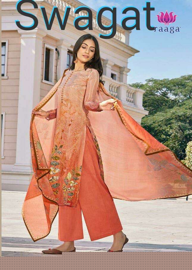 SWAGAT BY RAAGA 1901 TO 1910 SERIES BEAUTIFUL SUITS COLORFUL STYLISH FANCY CASUAL WEAR & ETHNIC WEAR PURE COTTON SILK DIGITAL PRINT WITH WORK DRESSES AT WHOLESALE PRICE