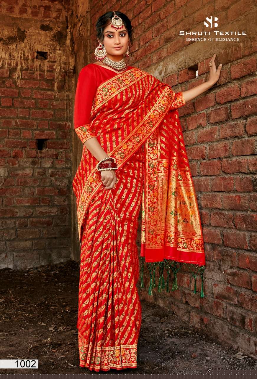 SHRUTI 1000 SERIES BY SHRUTI 1001 TO 1012 SERIES INDIAN TRADITIONAL WEAR COLLECTION BEAUTIFUL STYLISH FANCY COLORFUL PARTY WEAR & OCCASIONAL WEAR SOFT SILK SAREES AT WHOLESALE PRICE