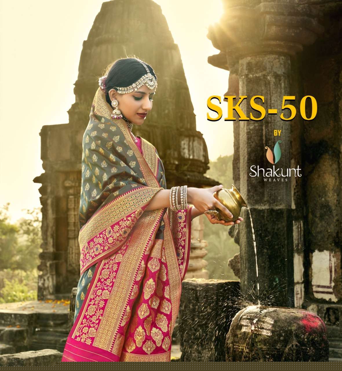 SKS VOL-50 BY SHAKUNT 11181 TO 11188 SERIES INDIAN TRADITIONAL WEAR COLLECTION BEAUTIFUL STYLISH FANCY COLORFUL PARTY WEAR & OCCASIONAL WEAR SOFT SILK SAREES AT WHOLESALE PRICE