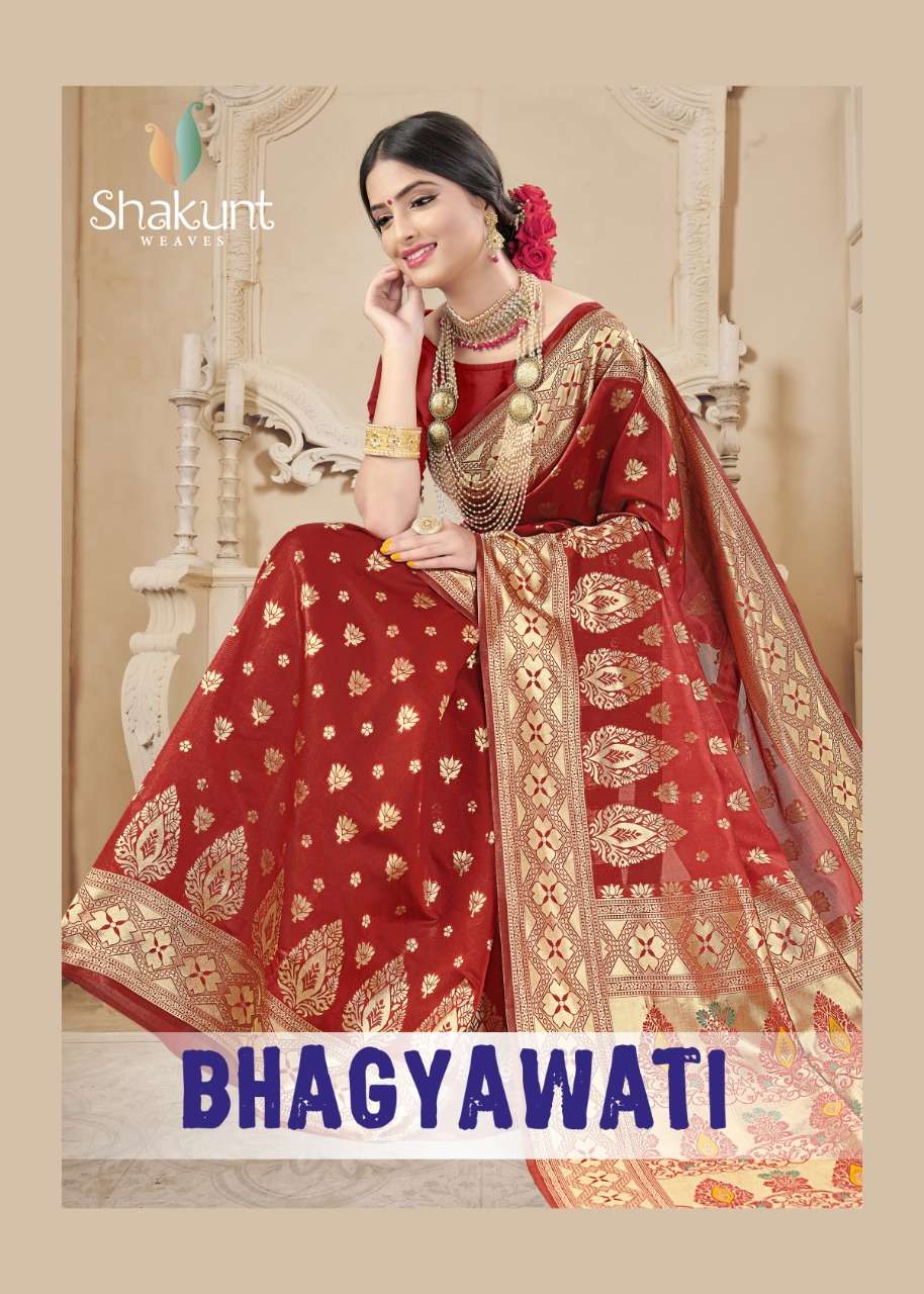 BHAGYAWATI BY SHAKUNT 25061 TO 25066 SERIES INDIAN TRADITIONAL WEAR COLLECTION BEAUTIFUL STYLISH FANCY COLORFUL PARTY WEAR & OCCASIONAL WEAR ART SILK SAREES AT WHOLESALE PRICE