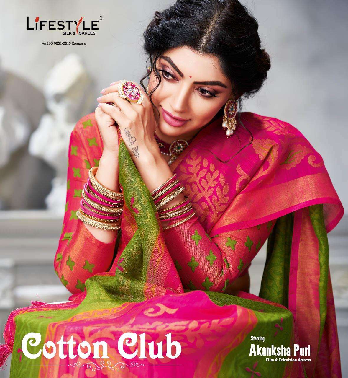 COTTON CLUB VOL-1 BY LIFESTYLE SAREES 74321 TO 74330 SERIES INDIAN TRADITIONAL WEAR COLLECTION BEAUTIFUL STYLISH FANCY COLORFUL PARTY WEAR & OCCASIONAL WEAR COTTON BRASSO SAREES AT WHOLESALE PRICE