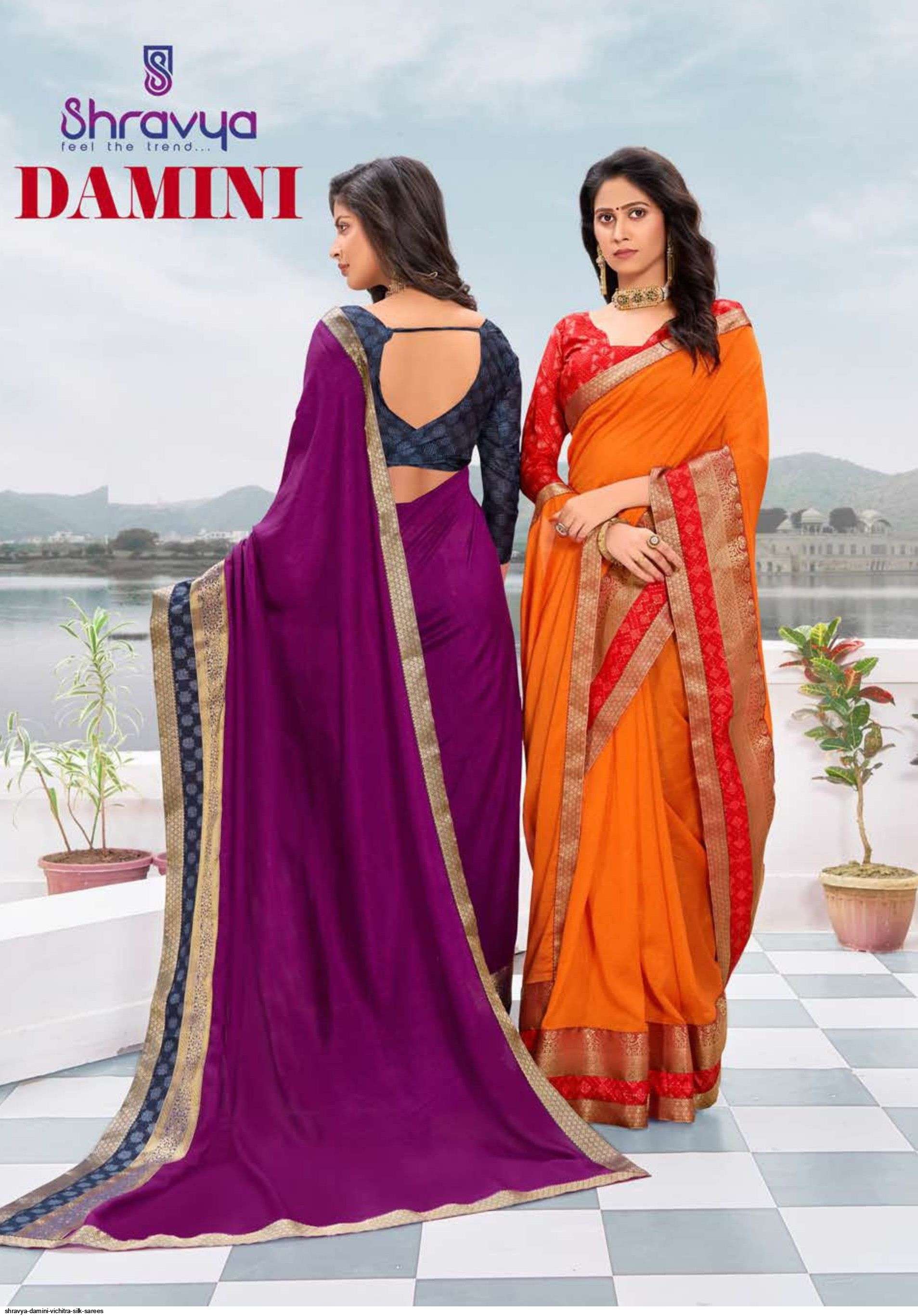DAMINI BY SHRAVYA FASHION A TO H SERIES INDIAN TRADITIONAL WEAR COLLECTION BEAUTIFUL STYLISH FANCY COLORFUL PARTY WEAR & OCCASIONAL WEAR VICHITRA SILK SAREES AT WHOLESALE PRICE
